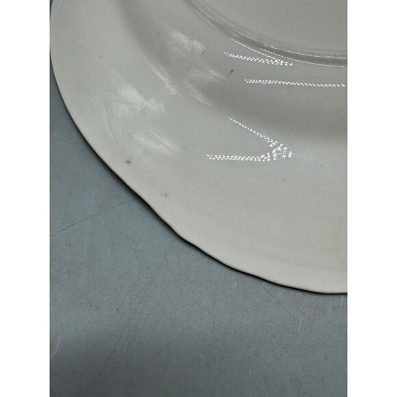 Vtg eggshell nautilus Oval Ceramic Serving Platter White Rose Pattern Green READ - Picture 14 of 14